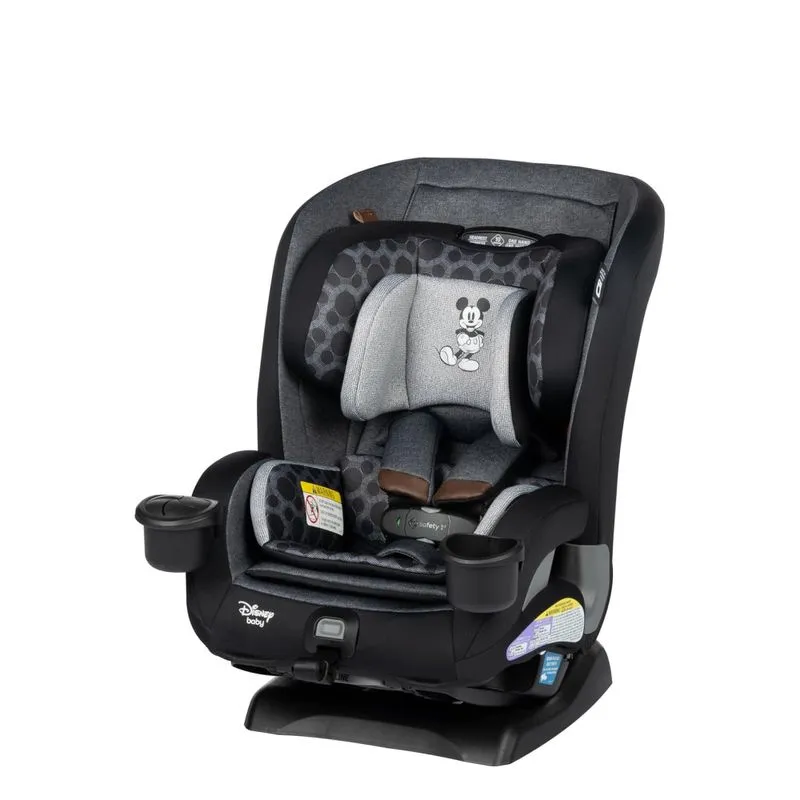 Cadeira De Bebe Para Carro Vintage Tudo Em Um, 4 Modos Para Crianças De 2,2 Kg A 45 Kg, Disney Baby® Everslim Mickey Mouse, Preta E Cinza