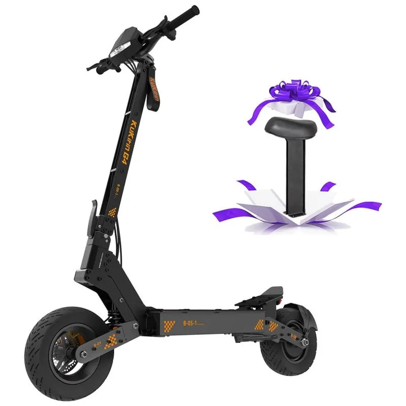 Scooter Elétrica Para Adultos Até 120 Kg, Velocidade Máxima De 69 Km/h E Alcance De 75 Km Com Pneus Off-road E Assento Removível, 2000w, Kukirin,