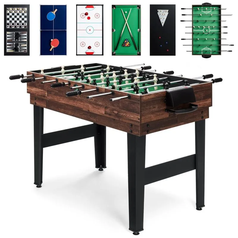 Mesa De Jogos 10 Em 1 Para Diversão Em Casa Com Pebolim, Sinuca, Shuffleboard, Pingue-pongue, Xadrez, Damas, Boliche E Gamão, Best Choice Products,