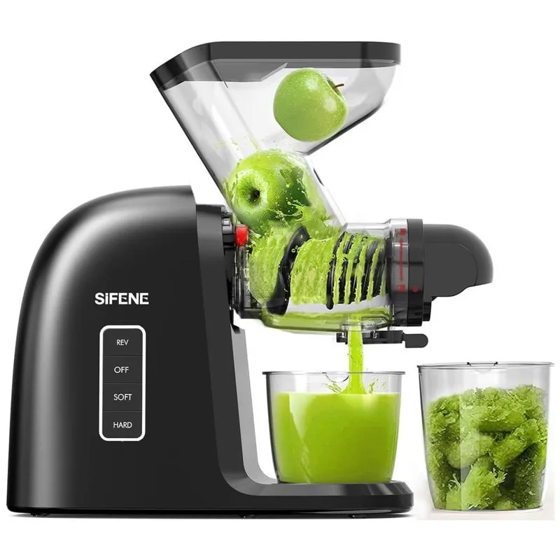 Centrífuga De Frutas De Prensa Fria 550ml Com Ampla Calha De Alimentação De 8 Cm, Fácil Limpeza E Função Antientupimento, 110v 250w, Sifene Js3105,