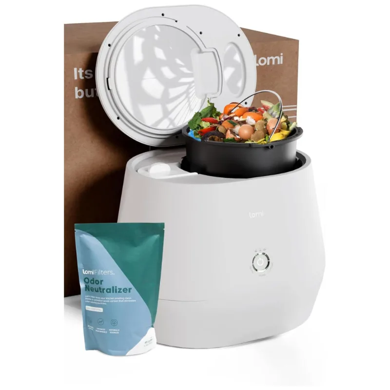 Composteira Elétrica De Cozinha Com Um Único Botão, Fácil De Usar E Capacidade De 3l, 110v, Lomi, Branca