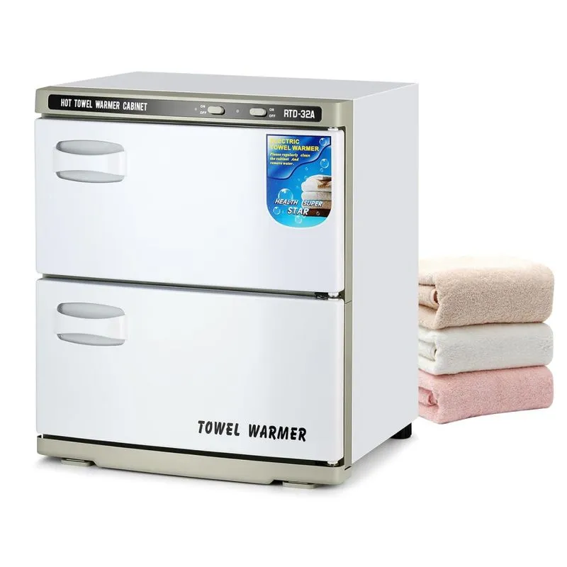 Aquecedor De Toalhas Profissional 2 Em 1 Com 32l De Capacidade Para Barbearia, Salões E Spas, 110v 200w, Sannewstartu, Branco