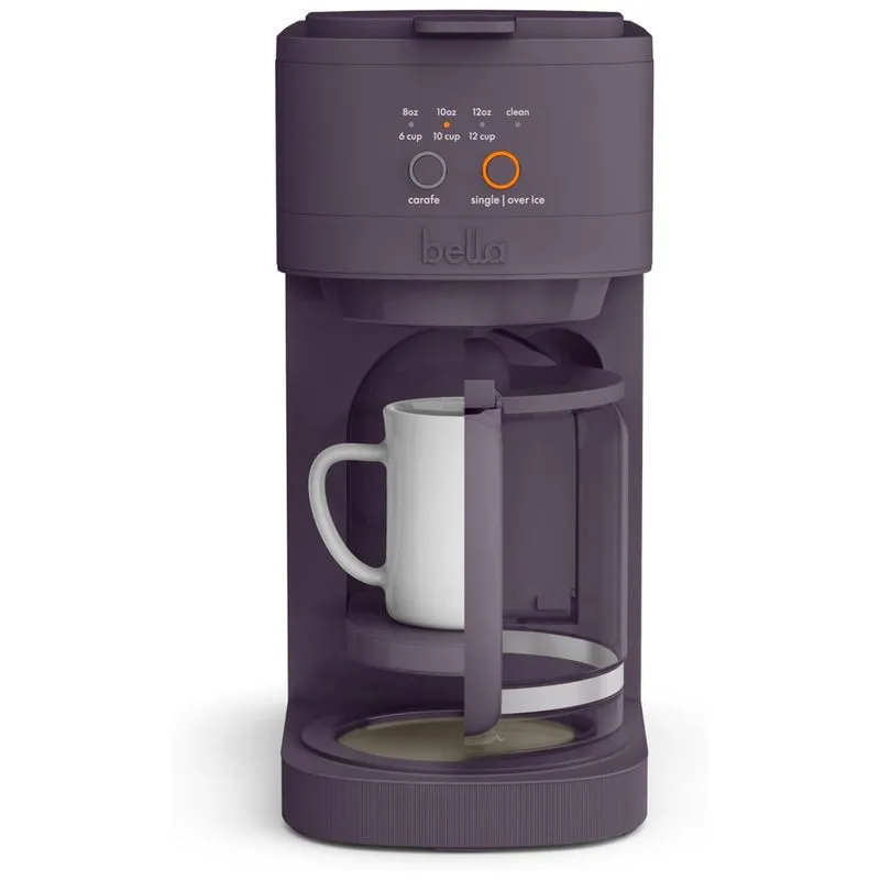 Cafeteira 2 Em 1 Compacta E Versátil, Prepara Café Em 3 Tamanhos De Jarras E Copos, 110v 1200w, Bella Versabrew, Ameixa