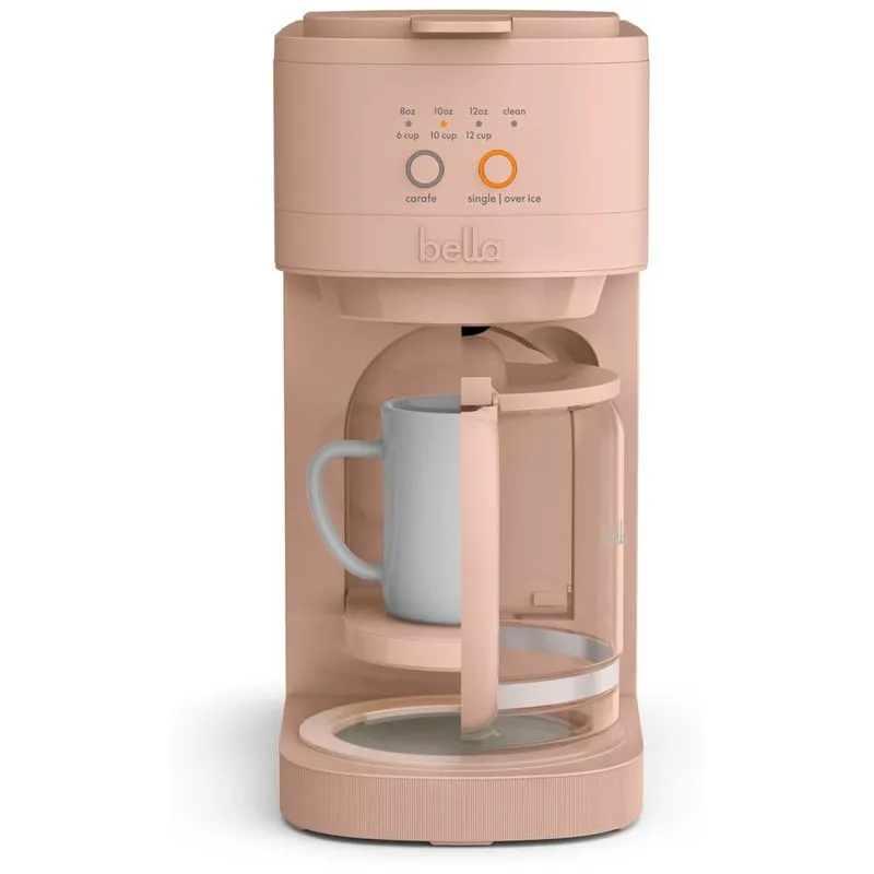 Cafeteira 2 Em 1 Compacta E Versátil, Prepara Café Em 3 Tamanhos De Jarras E Copos, 110v 1200w, Bella Versabrew, Rosa Flor