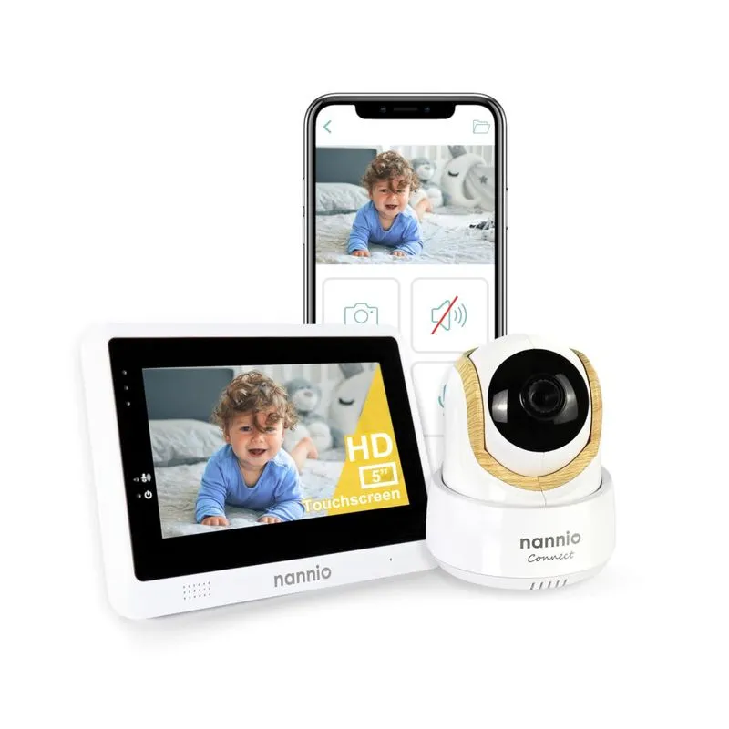 Babá Eletrônica Com Câmera, Monitor, Tela Touch, Wifi Inteligente Visão Noturna Em Hd, Nannio Connect Smart.