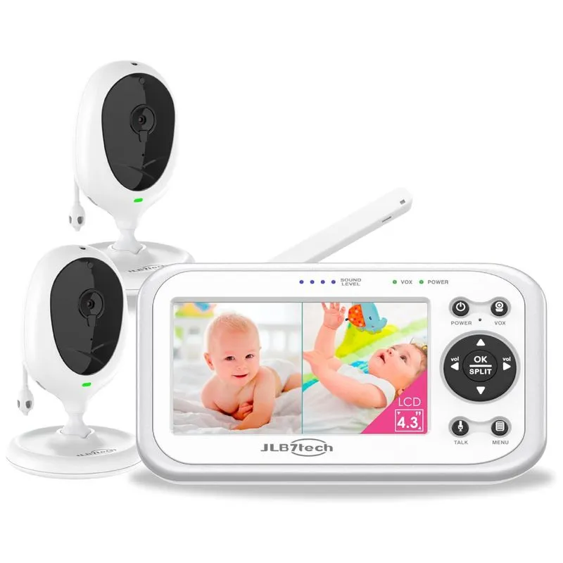 Babá Eletrônica Com Monitor De Vídeo, 2 Câmeras, Modo Vox, Jlb7tech 963bv, Branca
