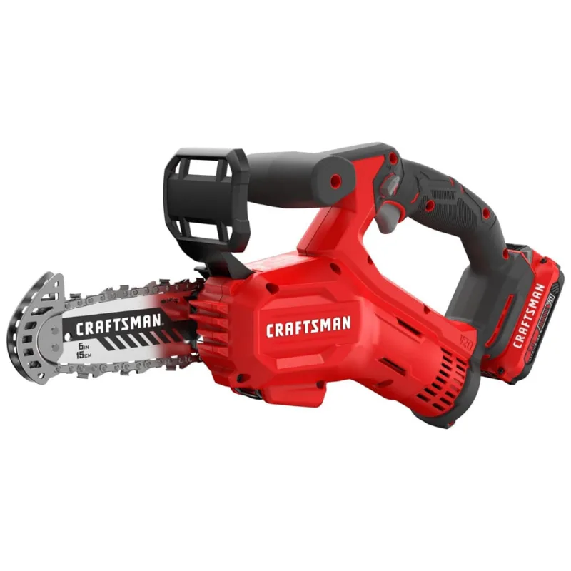 Motoserra Elétrica Portátil Sem Fio Com Bateria E Carregador, Craftsman V20, Vermelha