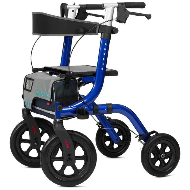 Andador All-terrain Rollator Com Assento, Rodas Dianteiras De 30 Cm Não Pneumáticas, Design Dobrável E Compacto, Elenker, Roxo