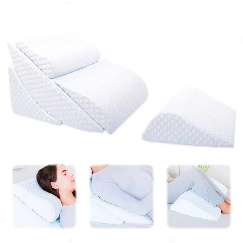 Conjunto De 4 Travesseiros Ortopédicos Ajustáveis Em Cunha Para Cama, Alívio De Dor Nas Costas, Refluxo Ácido, Pós-cirurgia, Ronco, Suporte Para
