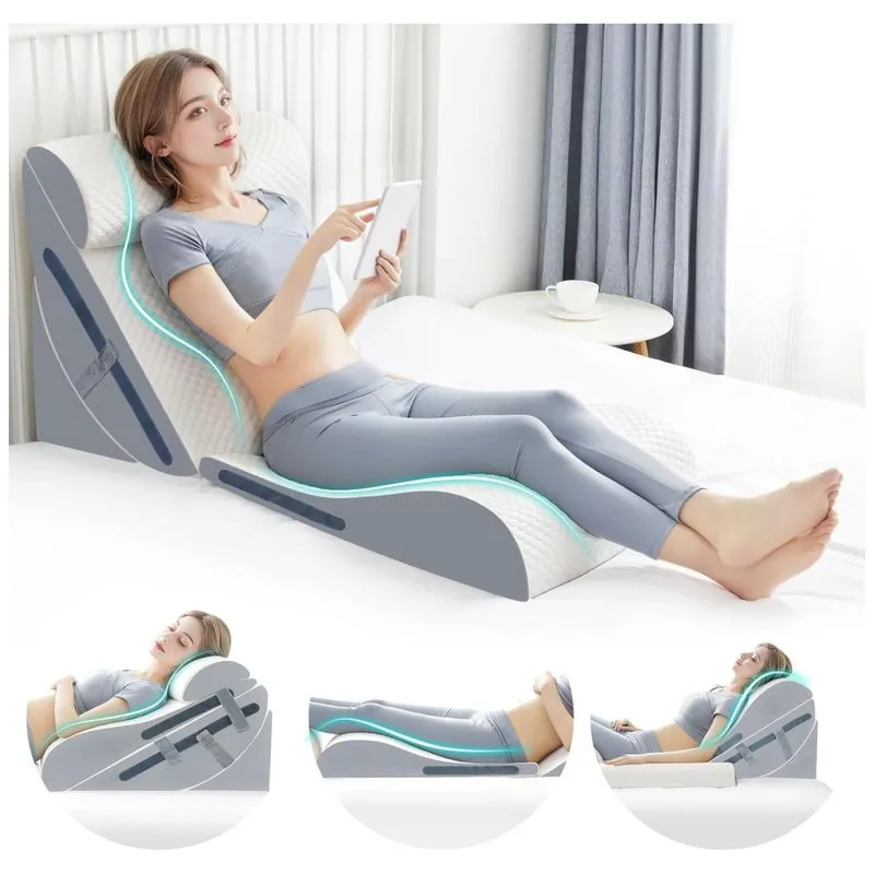 Conjunto De Travesseiros Ortopédicos 4 Peças, Espuma Viscoelástica Para Alívio De Dores Nas Costas, Ajustável Para Dormir, Pós-cirurgia, Eleva� Conjunto De Travesseiros Ortopédicos 4 Peças, Espuma Viscoelástica Para Alívio De Dores Nas Costas, Ajustável Para Dormir, Pós-cirurgia, Elevação De