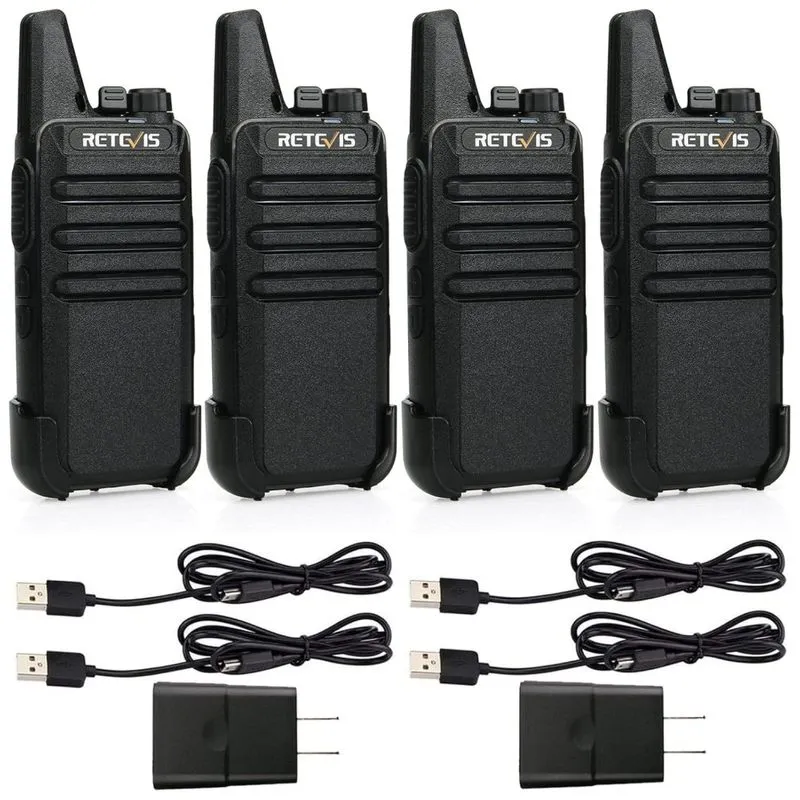 Rádio Comunicador Walkie Talkie Retevis Rt22 Recarregável Longo Alcance, Portáteis, Tipo C, Mãos Livres, Para Adultos, Cruzeiro, Trilha (4 Unidades).