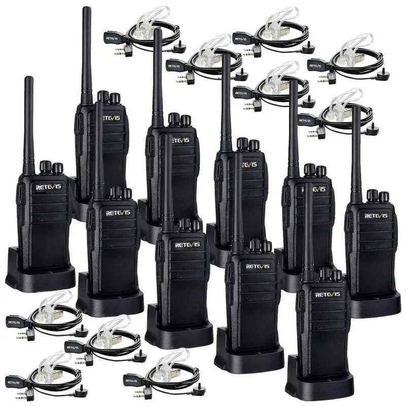 Rádio Comunicador Walkie Talkie Retevis Rt21 Com Fone De Ouvido, Longo Alcance, Alarme De Emergência, Mãos Livres, Portáteis (10 Unidades).