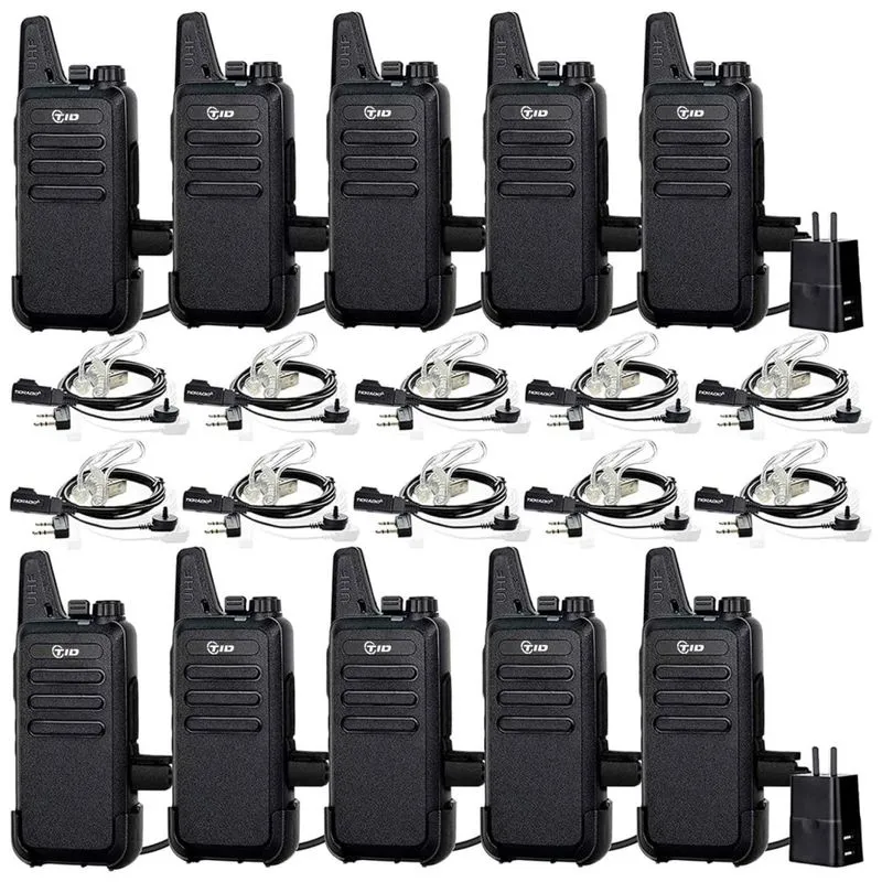 Rádio Comunicador Walkie Talkie Tidradio Td-m8s Rádio Bidirecional Recarregável Vox, Sem Licença, Com Fone, Para Adultos, Escola (10 Unidades).