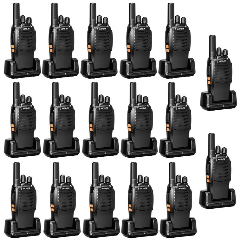 Rádio Comunicador Walkie Talkie Retevis H-777 Rádio Bidirecional, De Longo Alcance, Recarregável, Mão Livre, Base De Carregamento, 20 Unidades