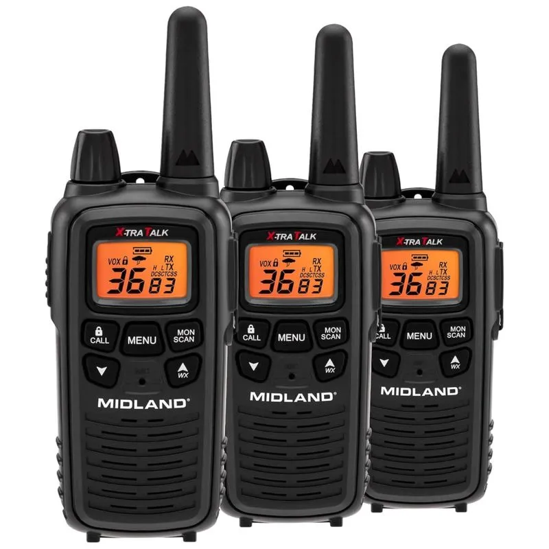 Rádio Comunicador Walkie Talkie Midland® Lxt633vp3 Com 36 Canais Frs, Rádio Bidirecional, Tecnologia De Varredura, 121 Códigos