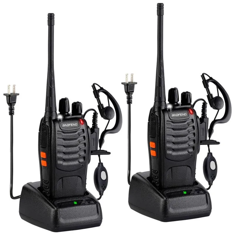 Rádio Comunicador Walkie Talkie Baofeng 888s Recarregáveis De Longo Alcance Com Fones, Rádio Profissional Bidirecional Para Adultos, Bateria