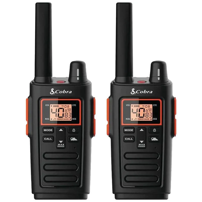 Rádio Comunicador Walkie Talkie Cobra Rx380 Recarregável, 40 Canais Pré-definidos, Rádio Bidirecional De Longo Alcance De 51,5 Km
