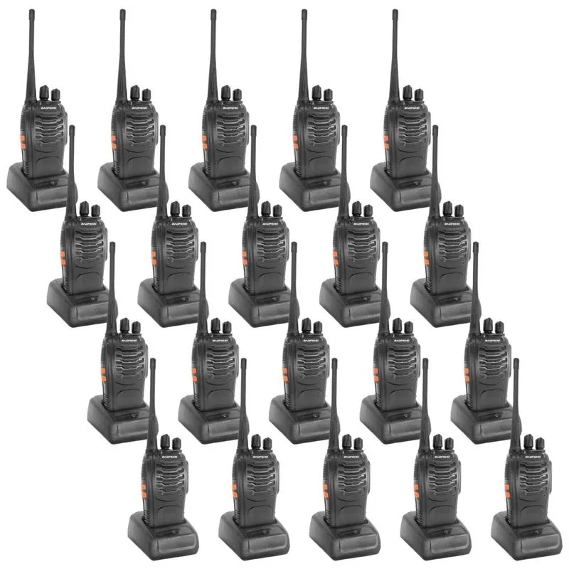Rádio Comunicador Walkie Talkie Baofeng Bf-888s Rádio Bidirecional Recarregável Portátil (pacote Com 20 Unidades), Para Longo Alcance