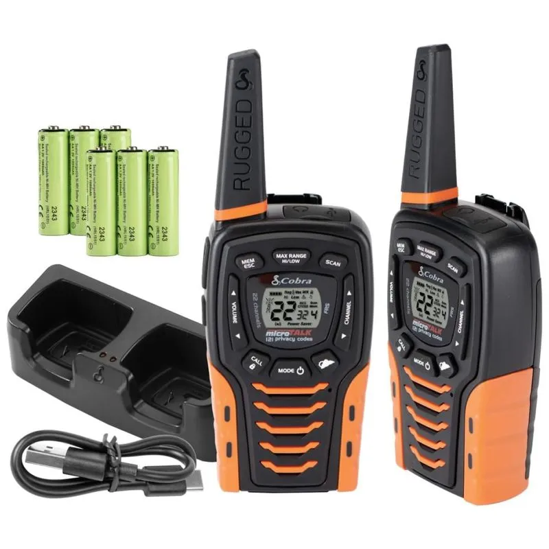Rádio Comunicador Walkie Talkie Cobra Acxt645 À Prova D&amp;amp,amp,#39,água, Recarregáveis, 22 Canais, Rádio Bidirecional De Longo Alcance De 56,3 Km