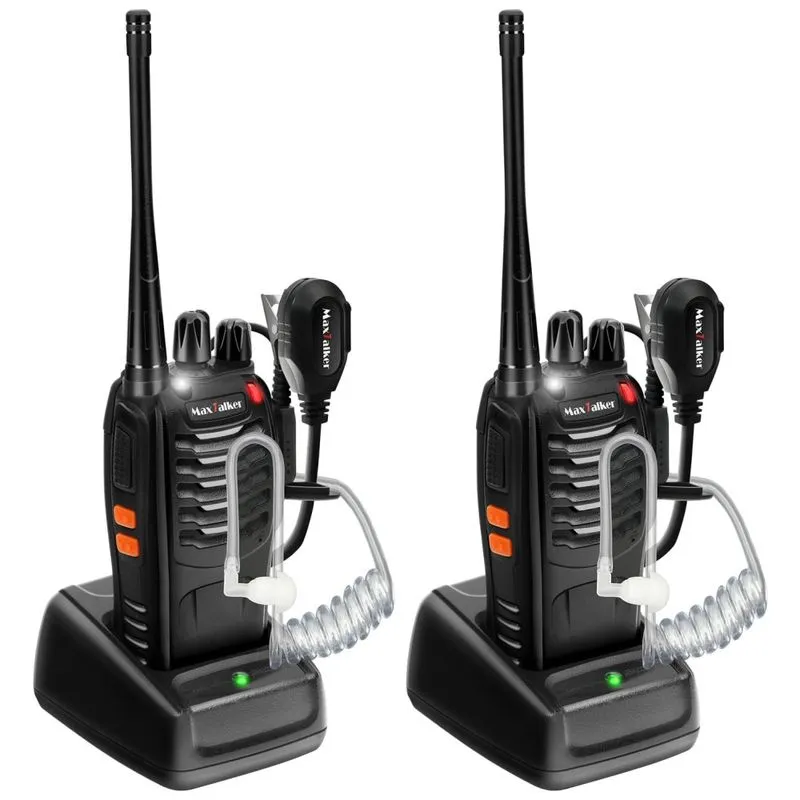 Rádio Comunicador Walkie Talkie Maxtalker Mt-8s Com Fone De Ouvido, Rádio Bidirecional Com Lanterna, Vox, Bateria
