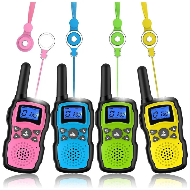 Rádio Comunicador Walkie Talkie Wishouse Para Crianças (4 Unidades), Rádio De Longo Alcance Para Família, Brinquedo Para Camping, Presentes