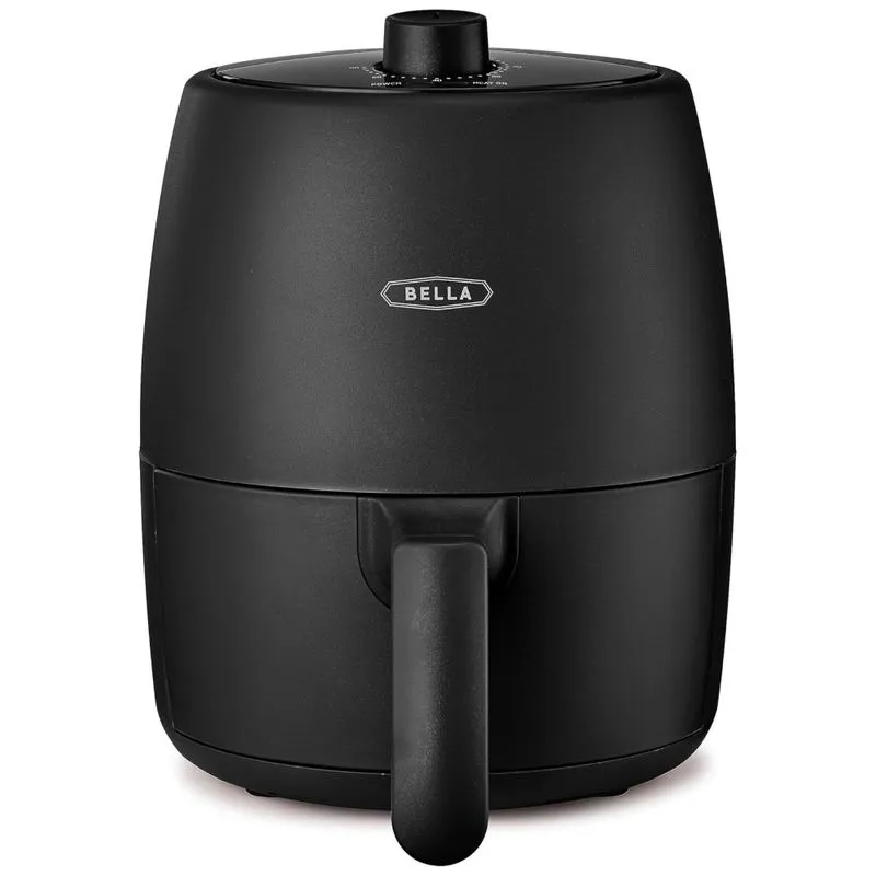 Forno E Fritadeira Elétrica Bella 1,89 L Manual, 5 Em 1, Bandeja E Cesto Antiaderente E Lavável, 1200w, Sistema De Aquecimento Potente, Cor Preta