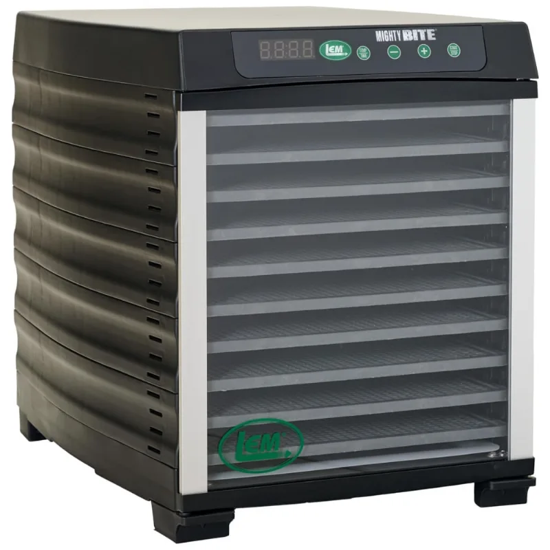 Desidratador Lem Products Mightybite 10 Bandejas - 800w, Controle Digital, Fluxo De Ar Horizontal