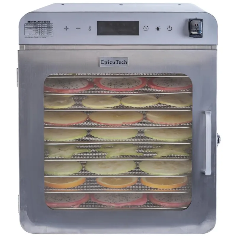 Desidratador De Alimentos Epicutech S810 - 800w, 10 Bandejas, Controle Digital, Desodorização E Desinfecção