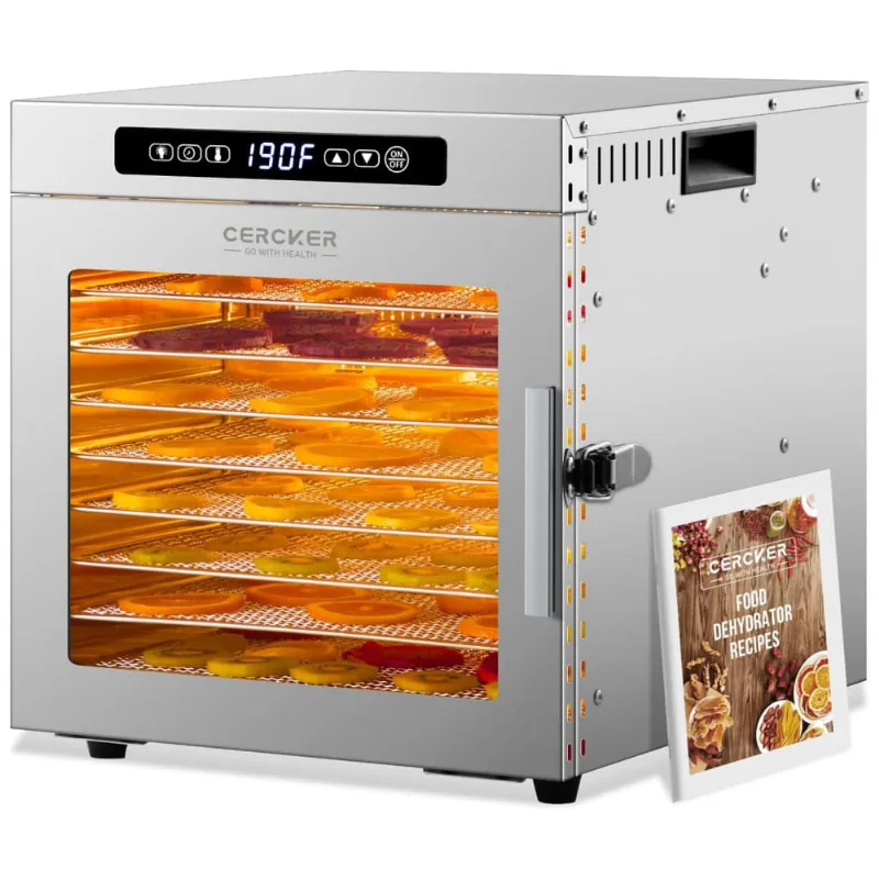 Desidratador De Alimentos Cercker 9 Bandejas - 800w, Controle De Temperatura, Ideal Para Carne Seca E Frutas