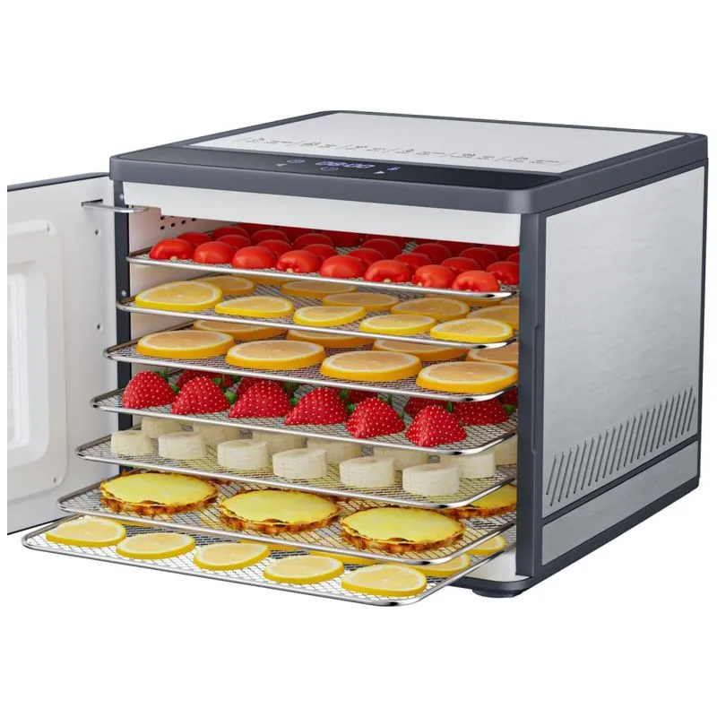 Desidratador De Alimentos Tinana De Aço Inoxidável Para Carne - Desidratador Digital Para Frutas, Ervas E Carne Seca.
