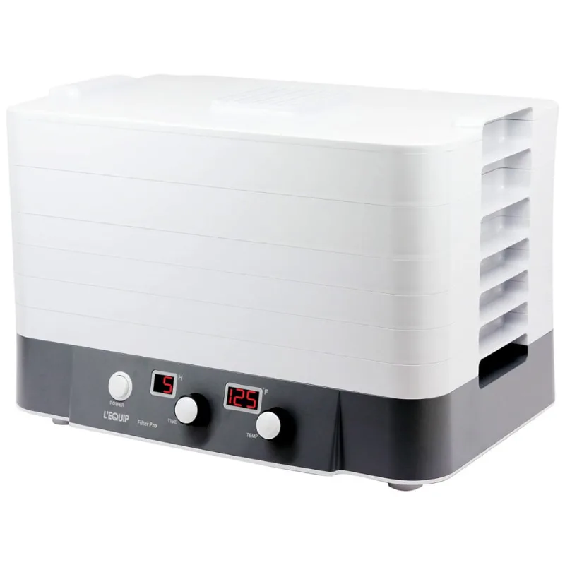 Desidratador De Alimentos L'equip Filterpro, 6 Bandejas, Controle De Temperatura 70°c, Temporizador 24h, 530w