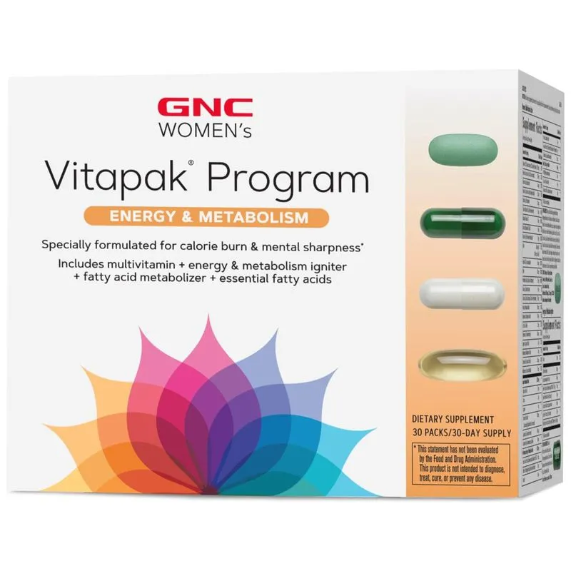 Gnc Women&amp;amp,amp,amp,amp,amp,#39,s Vitapak Program - Suplemento Diário Para Mulheres, Apoia Energia, Metabolismo E Bem-estar Geral - 30 Pacotes