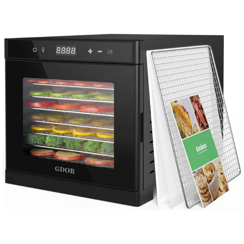 Desidratador De Alimentos De Aço Inoxidável Com 8 Bandejas. Máquina De Secagem De Alimentos Com Controle De Temperatura