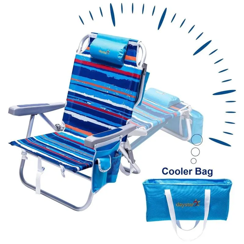 Cadeira De Praia Resistente Sunnyfeel Com Bolsa Térmica, Porta Copos Para Viagem Ao Ar Livre, Piquenique, Pesca, Cadeira De Acampamento Dobrável