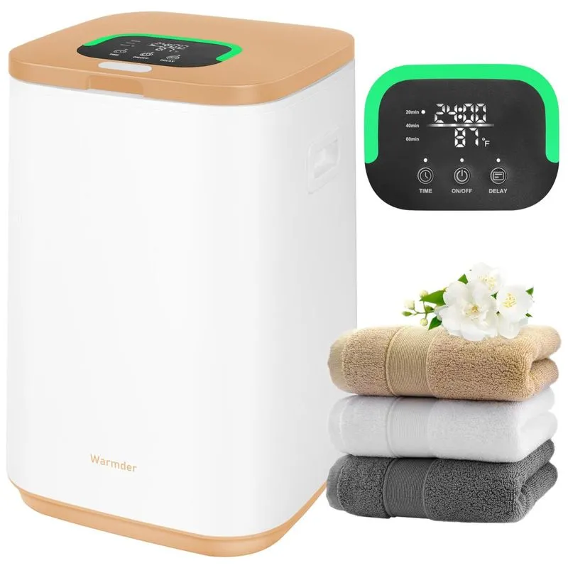 Aquecedor De Toalhas Para Banheiro, Balde De 26l Com Display Led, 3 Modos De Aquecimento, Timer De Até 24h, Bloqueio Infantil, Aquece Toalhas,warmder.