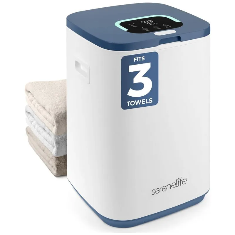 Aquecedor De Toalhas Serenelife Quadrado Para Banheiro, Acomoda 3 Toalhas Grandes, Com Display Led, 24h De Atraso, 3 Modos De Aquecimento.