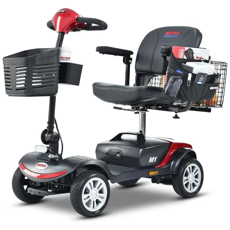 Cadeira De Rodas Elétrica Metro Mobility Com Assento Para Adultos/idosos, 4 Rodas, Motor Elétrico, 2 Baterias Removíveis, Com Carregador E Luz.