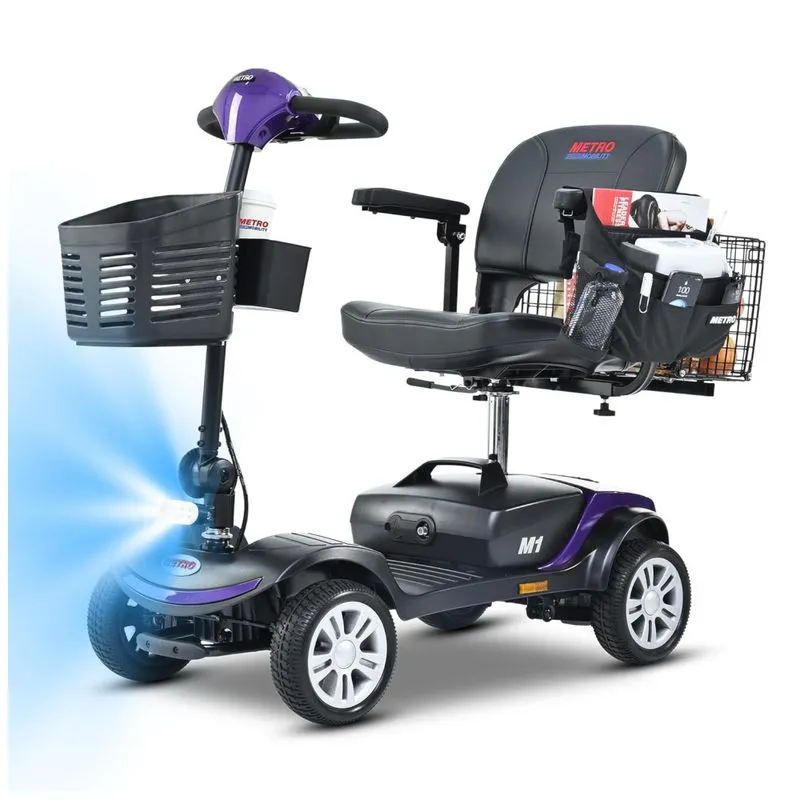Cadeira De Rodas Elétrica Metro Mobility Dobrável De 4 Rodas, Capacidade De 136 Kg, Até 16 Km De Alcance, Pneus Sólidos De 23 Cm.