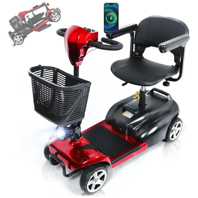 Cadeira De Rodas Elétrica Dobrável Para Adultos, Com 120 Kg De Capacidade, 22,5 Km De Autonomia, 8 Km/h, Bateria De Longa Duração, Carregador,hubbfq.