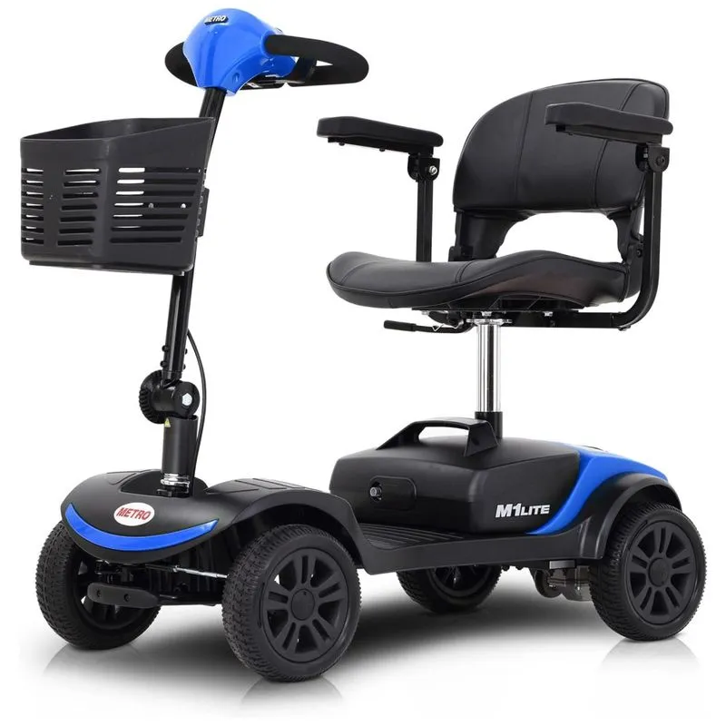 Cadeira De Rodas Elétrica Metro Mobility Para Adultos, Dobrável E Leve, Para Idosos, Bateria De Longo Alcance Com Carregador E Cesta, Viagem.