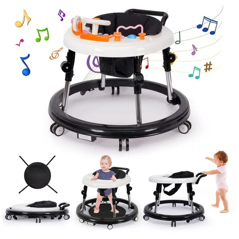 Andador De Bebê Com Música E Luzes, Dobrável, Com 9 Alturas Ajustáveis. Centro De Atividades Portátil Com Rodas, Para Meninos E Meninas,nvw Store.