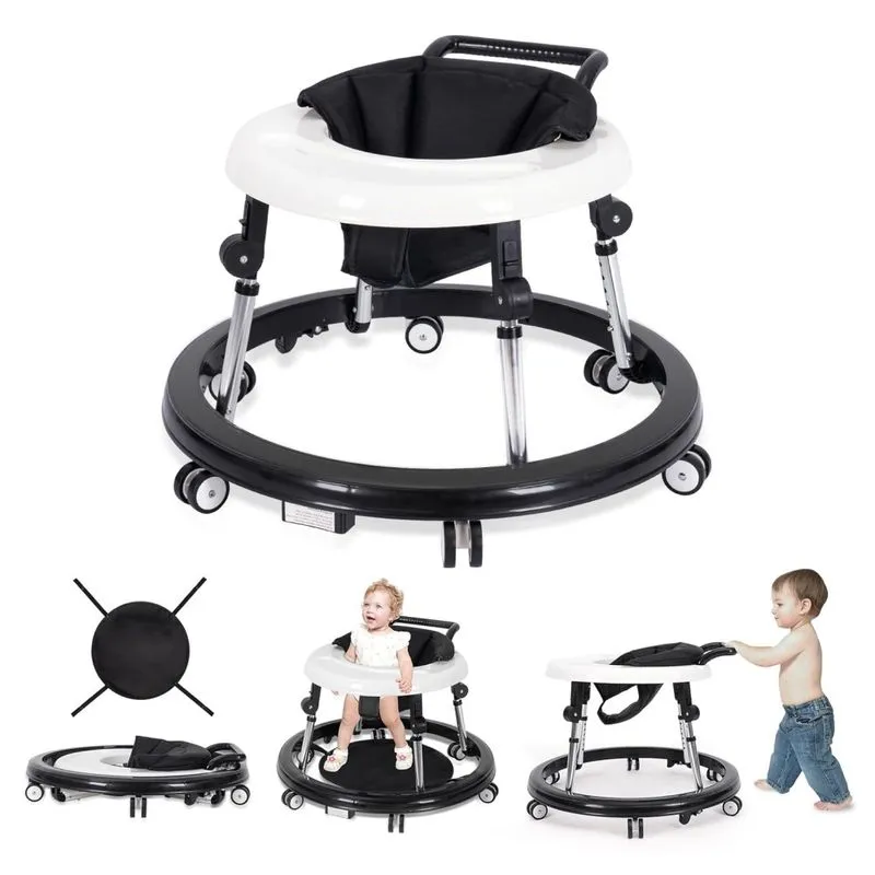 Baby Walker Dobrável Com 9 Alturas Ajustáveis. Caminhantes De Bebê E Centro De Atividades Para Meninos Meninas Bebês