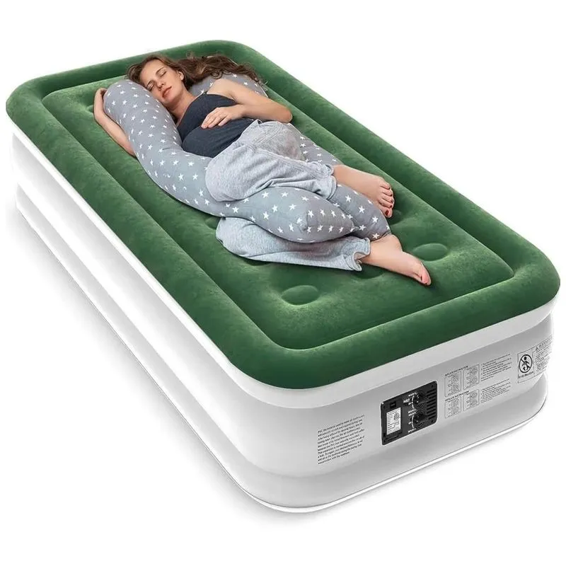 Colchão Inflável Twin Com Bomba Integrada - Inflação Em 2 Minutos, Resistente, Ideal Para Camping, Casa E Visitas - Tamanho Solteiro