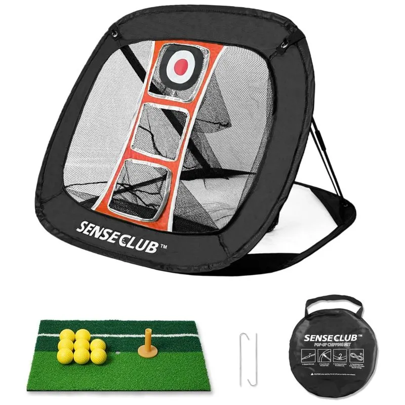 Rede De Prática De Golfe Para O Quintal Com Tapete E Bolas, Alvo De Treino Para Chipping Indoor, Presente Divertido Para Jogadores De Golfe,senseclub.