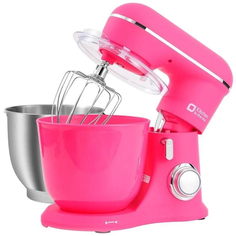 Batedeira Kitchen In The Box Stand Mixer 4,5l E 5l, Design Elegante Em Acabamento Fosco, Em Rosa Neon