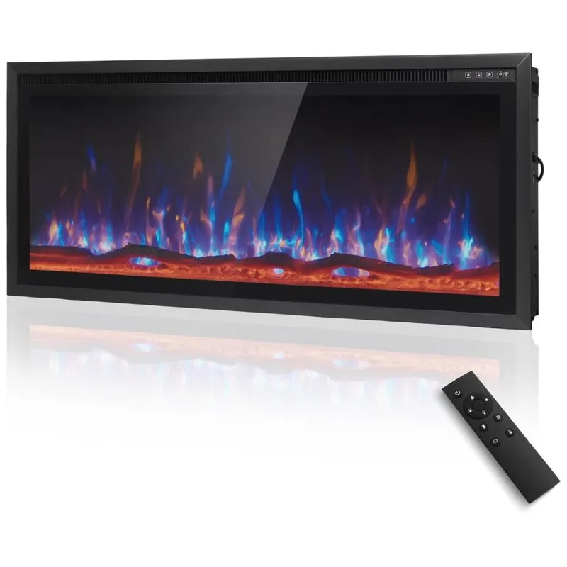 Lareira Elétrica De Parede Maison Arts 106 Cm Para Uso Interno, Controle Remoto, Tela Touch, 1500/750w, Chama Led Ajustável