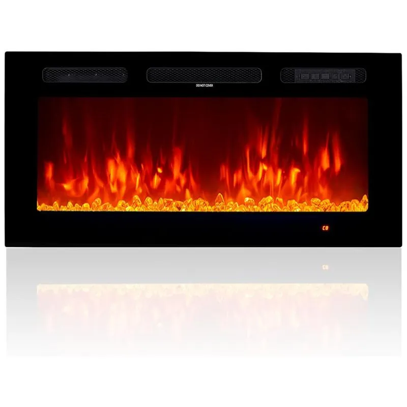 Lareira Elétrica Oneinmil 91cm, Embutida Na Parede C/ Led, 12 Chamas E Cores, Timer Ajustável, Controle Remoto Com Tela - Aconchego Garantido!