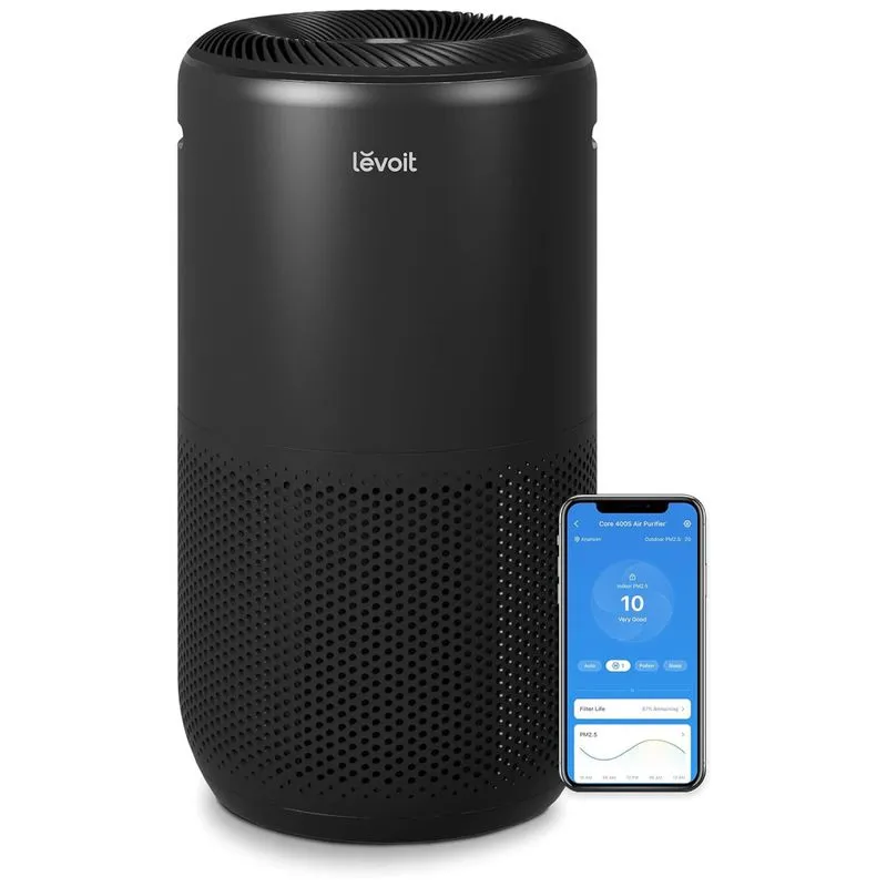Purificador De Ar Levoit Core 400sp Para Ambientes Grandes De Até 183 M² Em 1 Hora - Monitor De Qualidade Do Ar, Modo De Sono Hepa, Modo Inteligente
