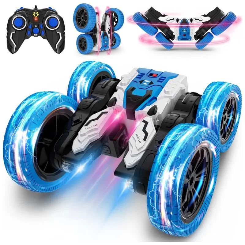 Mini Carro Rc 4x4 Dupla Face Com Acrobacias 360º - Brinquedo Elétrico Recarregável P/ Crianças De 3 A 12 Anos - Presente Perfeito!