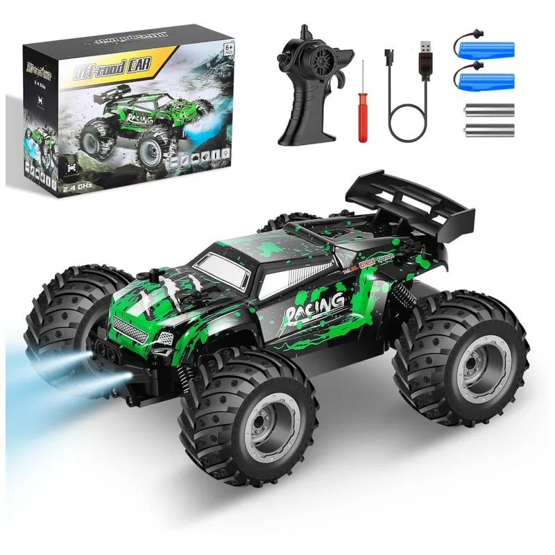 Caminhão Monstro Rc 2.4ghz - Velocidade De 20 Km/h - 2 Baterias Recarregáveis - Controle Remoto - Todo Terreno - Para Meninos